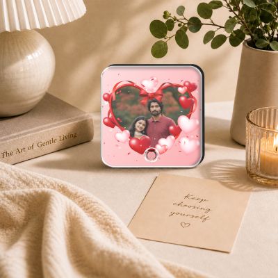 Personalized Musical Fridge Magnet Photo Frame Plaque with Rechargeable Custom Song Frame with Photo Unique Anniversary & Birthday Gift for Husband & Wife Memorable Gift